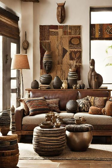 African Style Interior, Modern Indoor Garden, African Tapestry, Afro Design, African Decor Living Room, African Bedroom, African Room, African Style Decor, Boho Decor Ideas