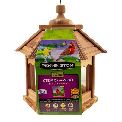 Pennington Cedar Gazebo Wild Bird Feeder, 3 lb. Hopper Capacity - Walmart.com - Walmart.com Cedar Gazebo, Gazebo Bird Feeder, Eastern Red Cedar, Black Oil Sunflower Seeds, Wild Bird Feeders, Wild Bird, Bird Seed, Black Oil, Open Window