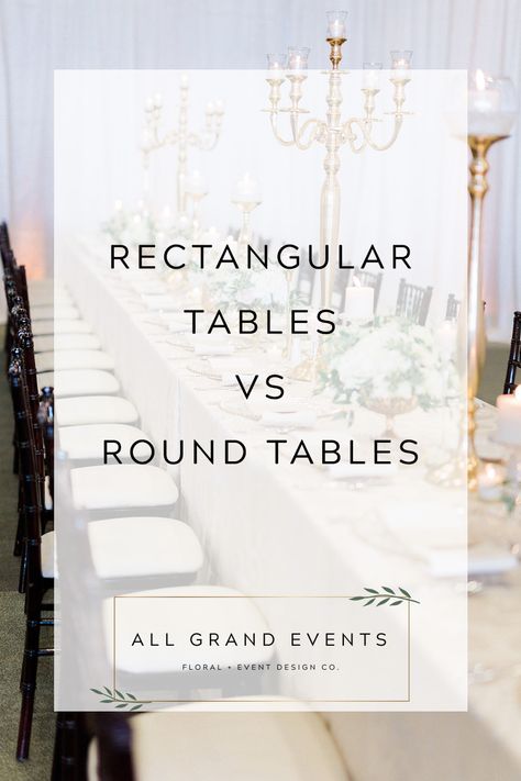 A top event designer's advice on choosing rectangular tables or round tables for guest seating. #Floraldesign #floraldesigner #eventdesign #eventdesigner #weddingdesign #florist #weddingflorist #weddingdesigner #corporateeventdecor #corporateevents #weddingdecor #wedding flowers #weddingfloraldesign #EastLansingflorist #Michiganflorist #Detroitflorist #GrandRapidsflorist #EastLansingfloraldesign #Michiganfloraldesign #EastLansingweddings #Michiganweddings #Detroitweddings #GrandRapidsweddings How To Set Wedding Table, 8ft Banquet Table Wedding, Round Or Rectangle Wedding Tables, Table Layout For 100 Guests, Mix Of Long And Round Tables Wedding, Round Tables Vs Long Tables Wedding, Round Vs Rectangle Wedding Tables, Round And Rectangle Tables Wedding Layout, Round And Rectangle Table Layout