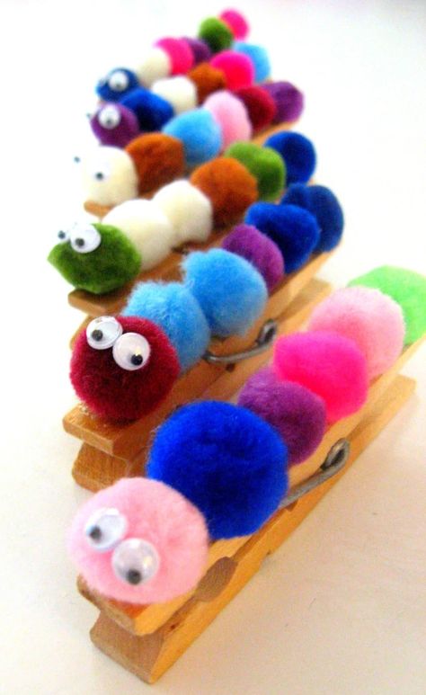 Clothes Pegs, Summer Crafts For Kids, Pom Pom Crafts, Crafts For Kids To Make, Fun Craft, Felt Ball, Summer Crafts, Toddler Crafts, Crafts To Do