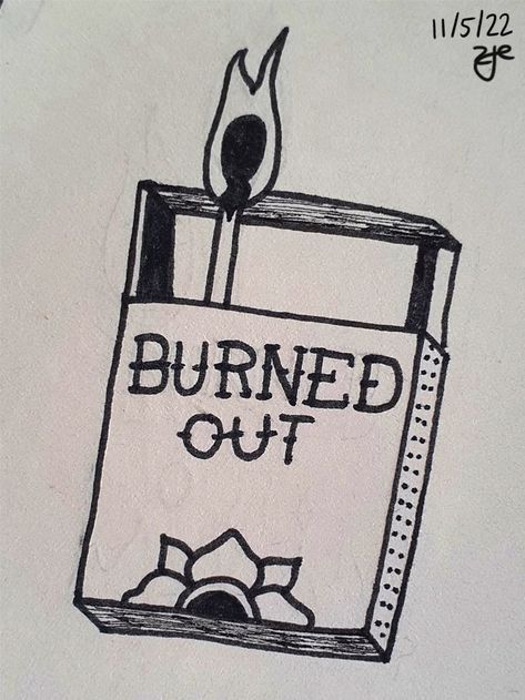 IG @_the.art.of.joy_ Burnout Tattoo, Burnout Art, Zine Project, Doodle Designs, Tattoo Flash, Flash Tattoo, Art Sketchbook, Tattoo Drawings, Drawing Inspiration