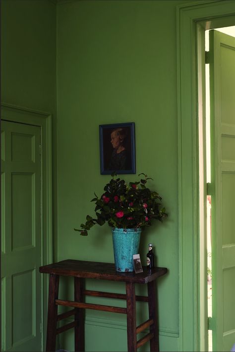 Farrow and Ball's Yeabridge Green is nearest Benjamin Moore's Forest Hills Green 433.  Thanks to Laurel Bern Interiors. Yeabridge Green, Forest Green Paint Color, Green Wall Color, Purbeck Stone, Mad About The House, Wall Colours, New Paint Colors, Farrow And Ball Paint, Paint Colors Benjamin Moore