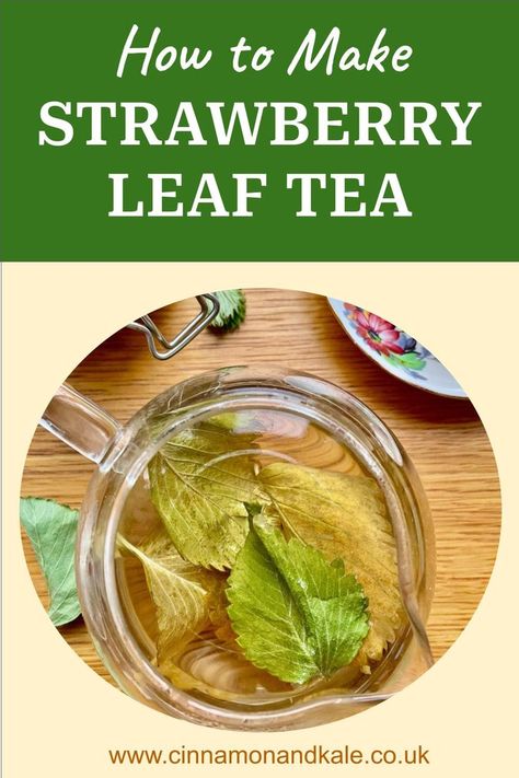 Glass teapot with strawberry leaf tea. Strawberry Leaf Tea, Homemade Drinks Recipes, Strawberry Leaf, Strawberry Leaves, Homemade Tea, Refreshing Summer Drinks, Tea Diy, Healthy Coffee, Homemade Drinks