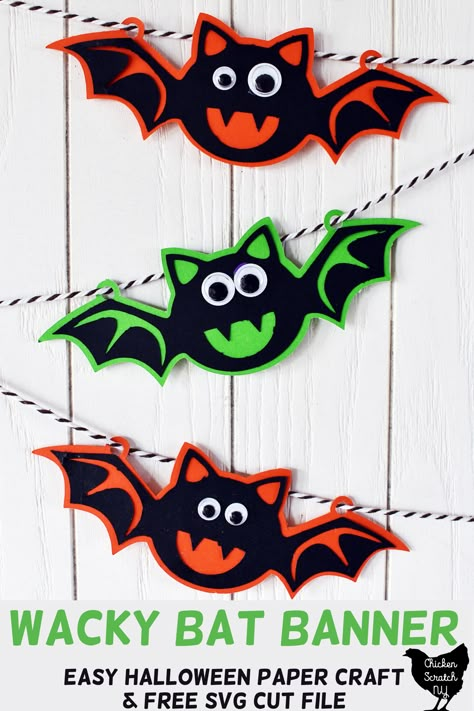 Halloween Cricut Decorations, Halloween Paper Crafts Cricut, Halloween Cricut Crafts, Halloween Silhouette, Construction Paper Bats Halloween Crafts, Halloween Svgs Free, Halloween Bat, Cricut Halloween Decorations, Cricut Halloween Projects