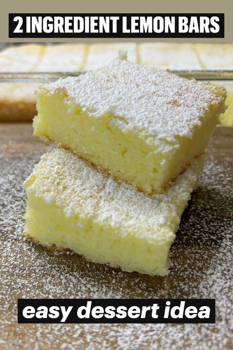 Two Ingredient Lemon Bars Recipe, Lemon Squares Easy, Lemon Cake Bars, Lemon Desserts Easy, Easy Dessert Idea, Angel Food Cake Mix, Easy Bar Recipes, Quick And Easy Desserts, Desserts With Few Ingredients