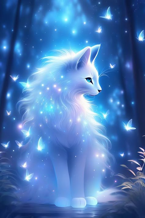 Bae Wallpapers, Glowing Animals, Mythical Creatures Fantasy, Mystical Animals, Spirit Animal Art, Cute Animal Clipart, Cute Fantasy Creatures, Fox Print, Fantasy Creatures Art