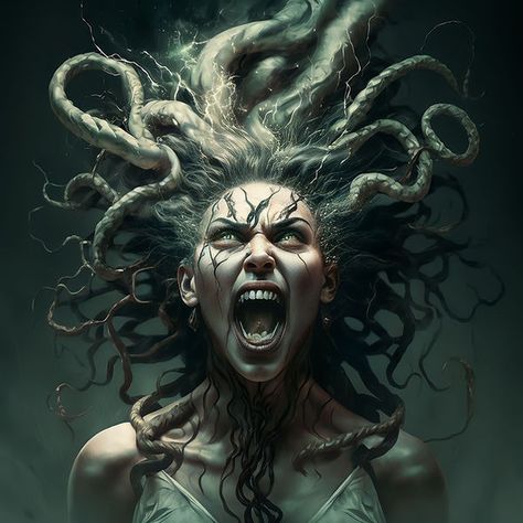 Sacred Rage, Witches Book, Artemis Goddess, Medusa Art, Art Alien, Classical Mythology, Medusa Tattoo, Greek Gods And Goddesses, Greek Mythology Art