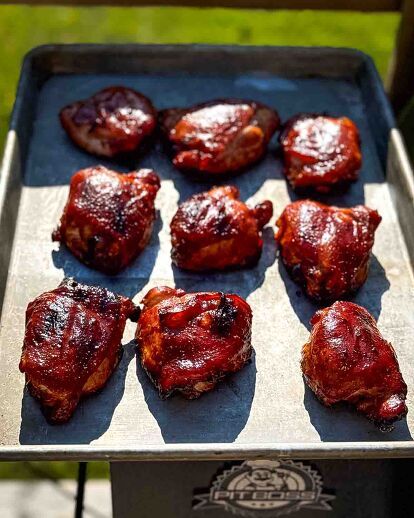 Enjoy the flavors of Hawaii with this Smoked Huli Huli Chicken recipe! Marinated in a delicious blend of soy sauce, pineapple juice, and ginger, these chicken thighs are smoked on a pellet grill until they're tender and juicy with a caramelized glaze. Plus, there's even extra Huli Huli sauce for serving! Want to save this recipe?Enter your email & I'll send it to your inbox. Plus, get great new recipes from me every week! One of my favorite vacations ever was a family trip to Hawaii.… Huli Huli Sauce, Huli Huli Chicken Recipe, Orange Ginger Chicken, Huli Chicken, Huli Huli, Huli Huli Chicken, Hawaiian Recipes, Chicken Quarters, Ham Glaze Recipe