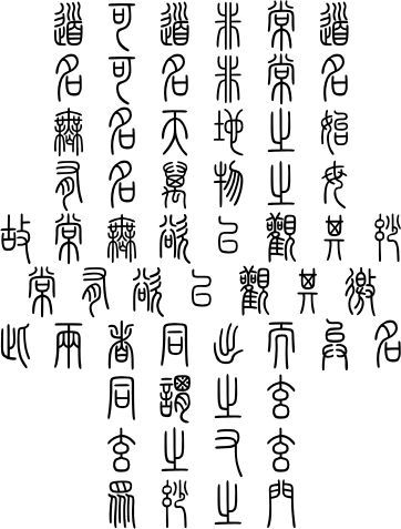 Seal script for Daodejing / Tao Te Ching Chapter 1 http ... Seal Script, Massachusetts Boston, Ancient Scripts, Calligraphy I, Chinese Writing, Tao Te Ching, University Of Massachusetts, Hand Type, Chinese Calligraphy