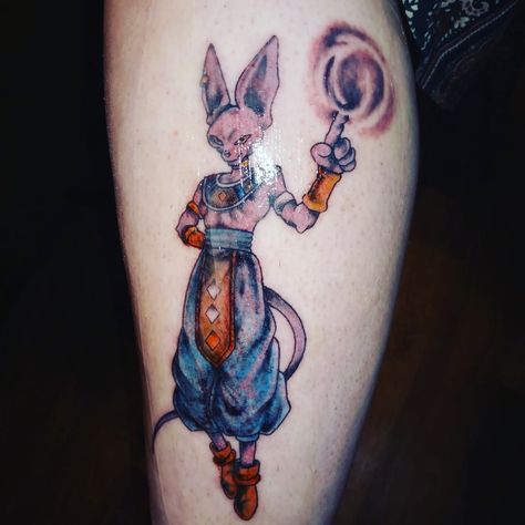 Lord Beerus DB Super tattoo Lord Beerus Tattoo, Beerus Tattoo, Db Super, Lord Beerus, Super Tattoo, Cute Tattoos, Watercolor Tattoo, Dragon Ball, Tattoos