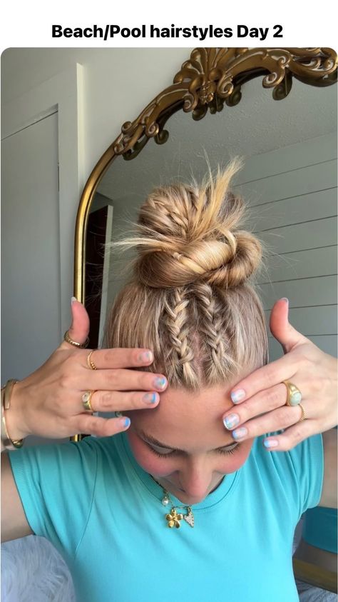 MORGAN MAYNOR | The easiest 3 min. hairstyle ever 🌸 • • Braided hairstyles, slick back hairstyles, slick back bun, trendy hairstyles, summer hairstyles, … | Instagram Sports Hairstyles With Bangs, Slick Back Braid Hairstyles, Braided Slick Back Bun, Slick Back Bun With Braids, Slick Back Sports Hairstyles, Hairstyles For Dental Assistants, Cute Braided Bun Hairstyles, Slick Back With Braid, Slick Back Hairstyles Half Up Half Down