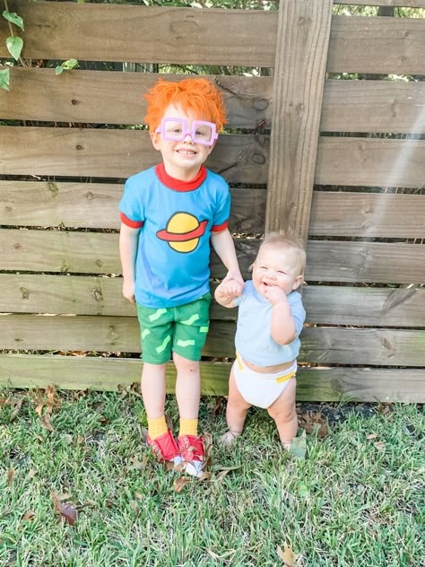 Siblings Matching Halloween Costumes, Halloween Costumes For 3 Brothers, Brothers Customes Halloween, Family Halloween Costumes With Toddler And Baby Boys, Rugrats Halloween Costume Family, Brother Halloween Costume Ideas, Sibling Boy Halloween Costumes, Family Halloween Costumes With 2 Boys, Boy Sibling Halloween Costumes