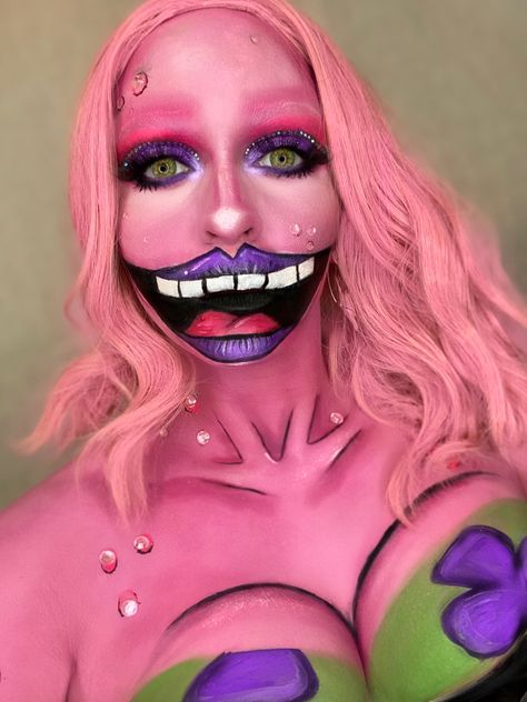 Patrick Makeup Spongebob, Patrick Star Makeup, Spongebob Makeup, Spongebob Faces, Spongebob Cartoon, Cartoon Costumes, Star Makeup, Patrick Star, 31 Days Of Halloween