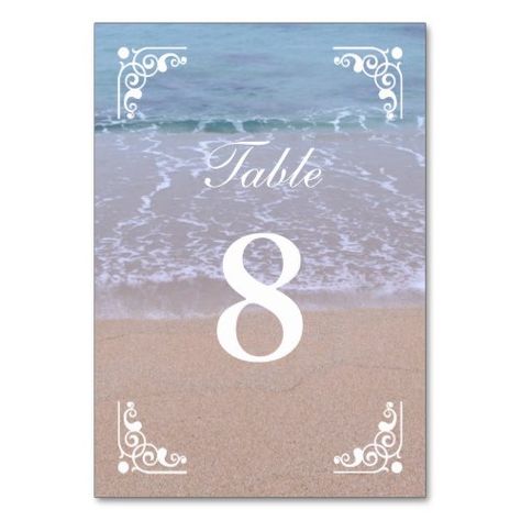 Beach Theme Table Numbers, Personal Cards Design, Dream Beach Wedding, Wedding Numbers, Table Names, Dream Beach, Summer Weddings, Beach Theme, Table Number