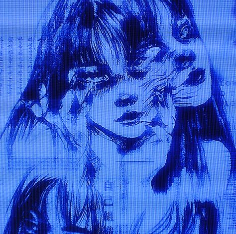 Blue Bg, Japanese Horror, Blue Y2k, Pretty Phone Wallpaper, Blue Anime, Junji Ito, Neon Aesthetic, Mini Drawings, Matching Profile Pictures