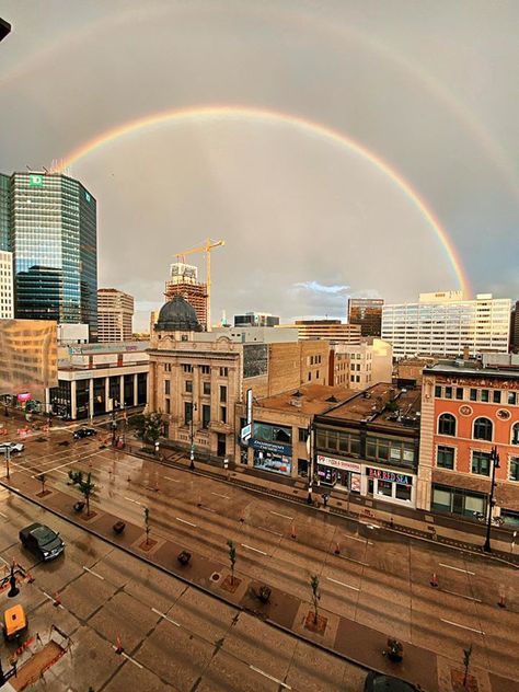 Rainbows in Winnipeg, Manitoba Canada Manitoba Canada, Winnipeg Manitoba, The Calm, A Storm, Vancouver, Beautiful Colors, Chicago, Rainbow, Quick Saves