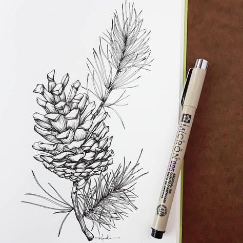 Adding To Existing Tattoo, Pine Needles Tattoo, Pine Branch Drawing, Fine Line Pine Tree Tattoo, Pine Branch Tattoo, Pine Cone Drawing, Pinecone Tattoo, Hammer Drawing, Outdoor Tattoo