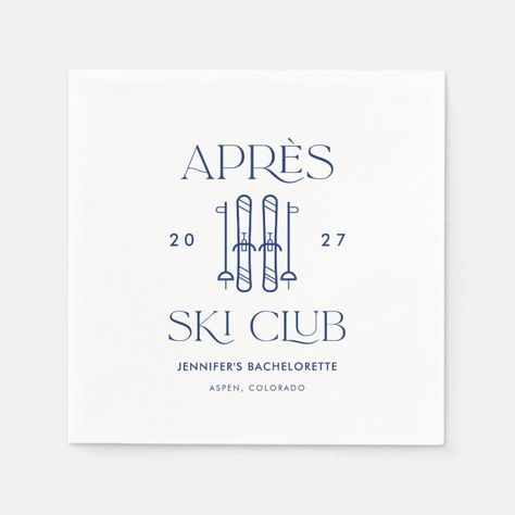 Apres Ski Club Winter Ski Bachelorette Party Favor Napkins - Bachelorette Party Favors gifts Bachelorette Party Retro, Ski Bachelorette Party, Ski Bachelorette, Ski Logo, Bachelorette Party Favor, Ski Club, Bachelorette Decorations, Bach Party, Bachelorette Party Favors