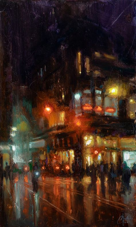 NYC - Bustling Corner | This is an original New York City NY… | Flickr New York City Night, New York Painting, Acrylic Painting Inspiration, Jazz Art, City Painting, New York Art, Night Painting, Career Goals, City Aesthetic