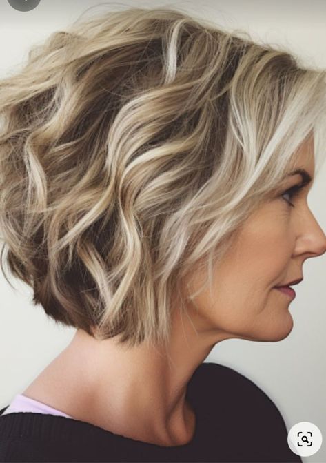 "Elegant Transformations: Gorgeous Hairstyles and Haircuts for Women Over 50. Rediscover Your Radiance! Timeless Looks for Timeless Beauty. Wavy Bob Haircuts, Thick Wavy Hair, Bob Hairstyles For Thick, Wavy Bob Hairstyles, Wavy Haircuts, Chin Length Hair, Short Hairstyles For Thick Hair, Haircuts For Medium Hair, Bob Haircuts For Women