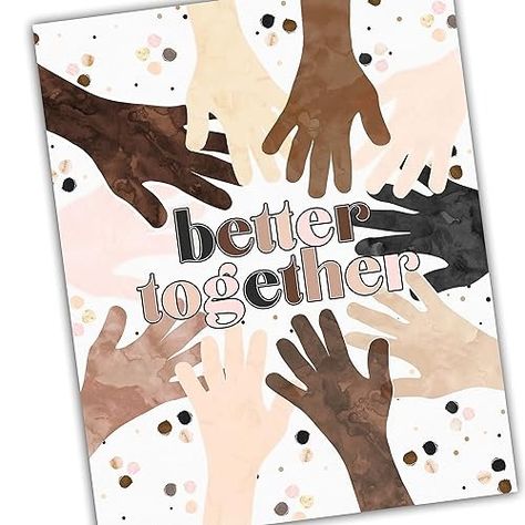 Amazon.com: Diversity Art for Kids - Better Together - Equality Diversity Poster Positive Classroom Decor Be Kind Inclusion Kindness Diversity - UNFRAMED Poster Print 5x7" 8x10" 11x14" 16x20" or 24x36" : Handmade Products Diversity Art For Kids, Diversity Art, Diversity Poster, Equality And Diversity, Inclusion Classroom, Unity In Diversity, Kids Classroom, Teaching Activities, Amazon Handmade