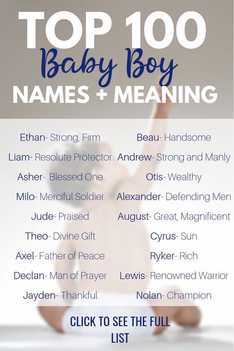 Top 100 Baby Boy Names  for 2019. Unique and uncommon baby boy names. this list induces their meaning too! Bible Boy Names, Boy Names And Meanings, Uncommon Baby Boy Names, Popular Baby Boy Names, Top Baby Boy Names, Southern Baby Names, Names For Boys List, Unique Baby Boy Names