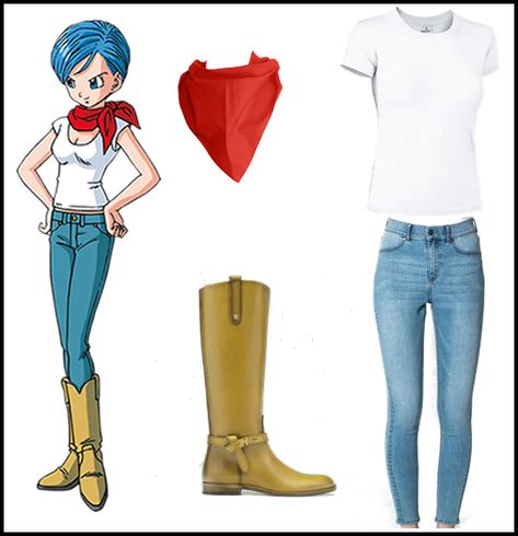 Outfits Bulma Bulma Inspired Outfit, Bulma Costume Diy, Dbz Inspired Outfit, Bulma Cosplay Ideas, Dbz Halloween, Bulma Outfits, Amine Outfits, Bulma Costume, Vegeta Cosplay