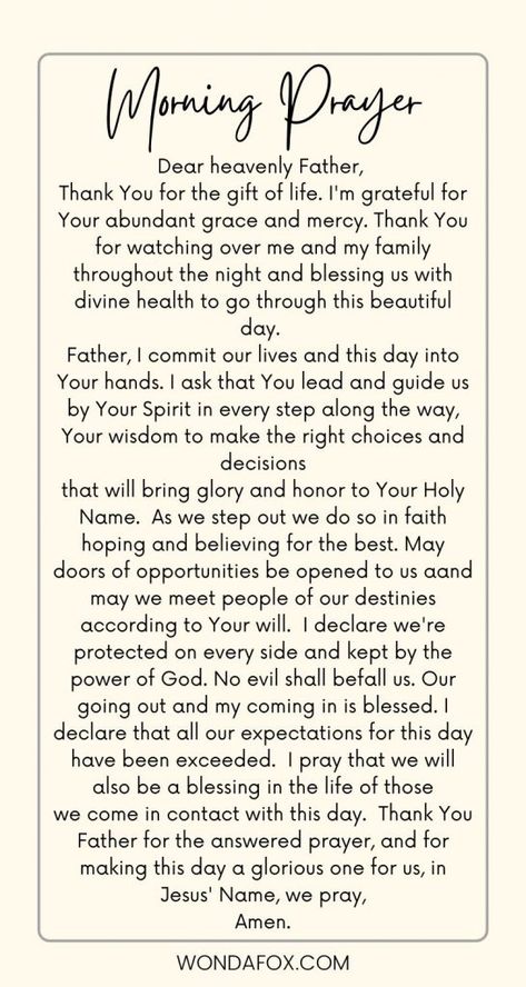 10 Short Morning Prayers To Use Daily - Wondafox Spiritual Morning Prayers, Morning Prayers Short, Powerful Morning Prayers For Family, Christian Morning Prayers, Short Daily Prayers, Early Morning Prayers, Daily Prayers Mornings Scriptures, Prayers Board Ideas, Daily Prayers Mornings Short