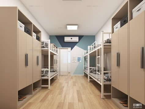 School Dormitory Room, Student Dormitory Design, Dorm Layout, Kids Bed Design, Hostels Design, Asian House, School Building Design, Dormitory Room, Hostel Room