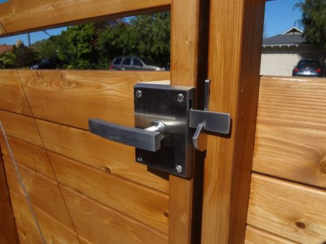 Alta Stainless Steel Gate Latch for Double Gates Locking Gate Latch Ideas, Double Gate Latch Ideas, Gate Locks Outdoor, Carport Gate, Gate Latch Ideas, Sliding Fence Gate, Backyard Door, Double Gates, Wooden Fence Gate