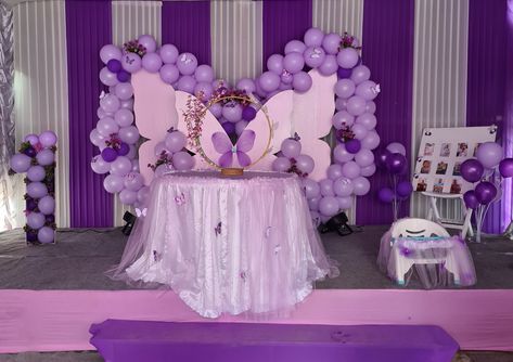 Lavedner and white theme 1st birthday party... Girls Birthday Party Themes, Butterfly Birthday Party, 1st Birthday Party Decorations, Girl Birthday Themes, First Birthday Themes, Purple Themes, Girl Themes, Butterfly Birthday