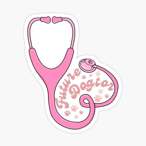 Pink Medicine, Doctor Of Veterinary Medicine, Medicine Stickers, Stethoscope Sticker, Doctor Painting, Doctor Stickers, Medical Stickers, Medical Laboratory Science, Album Art Design