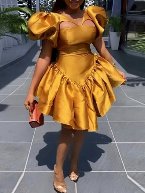 Looking for a sexy but simple gown for that dinner date then this is for you Simple Classy Outfits, African Dress Styles, Free Size Dress, Mikado Dress, Classy Short Dresses, Simple Frock Design, Classy Gowns, Chic Dress Classy, African Dresses For Kids