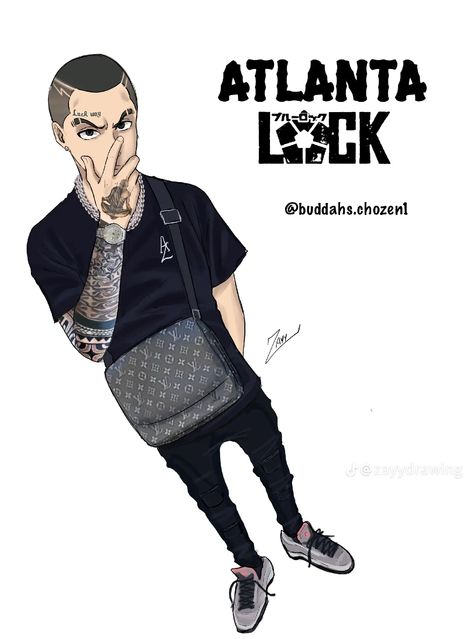 Atlanta Lock, Blk Anime Pfp, Hood Anime, Anime Gang, Blue Lock Funny, Gangsta Anime, Cool Fanart, Blue Lovk, Anime Fan Art