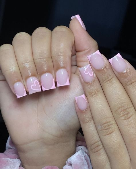 Nail Overlay Ideas, Nail Overlay, Short Pink Nails, Overlay Nails, Hard Nails, Cute Simple Nails, Nails Coffin Short, Girly Acrylic, Colored Acrylic Nails