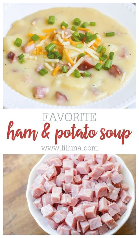 Potato Soup Recipes Homemade, Soup Recipes Homemade, Cheesy Ham And Potato Soup, Potato Soup Recipes, Ham Chowder, Savory Ham, Quick Soup Recipes, Cheesy Potato Soup, Cream Of Potato Soup