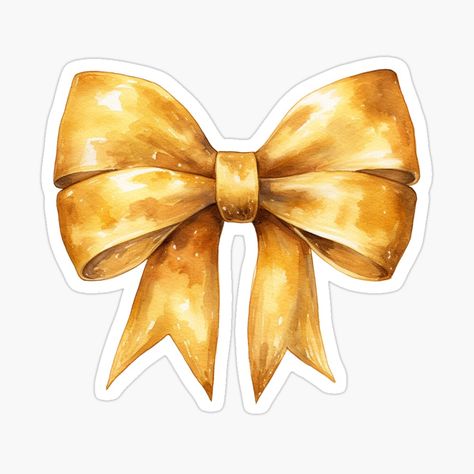 Get my art printed on awesome products. Support me at Redbubble #RBandME: https://www.redbubble.com/i/sticker/Gold-Ribbon-Bows-Christmas-Bow-by-My-Magic-World/155667169.EJUG5?asc=u Gold Stickers Printable, Fiesta Christmas, Bow Sticker, Ribbon Sticker, Bow Image, Scrapbook Inspo, Bows Christmas, Image Stickers, Gold Stickers