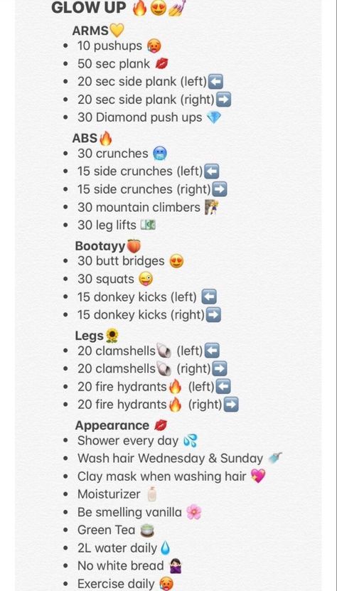 GLow up workout routine Teen Workout Plan, Summer Body Workout Plan, Workouts For Teens, Daily Workout Plan, Summer Body Workouts, Workout Routines For Beginners, Month Workout, All Body Workout, Quick Workout Routine