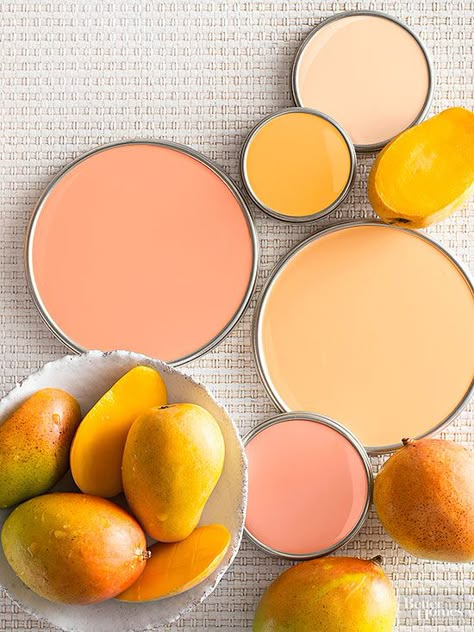 Bring energy to any space with orange! Coral Paint Colors, Coral Paint, Pink Paint Colors, Trending Paint Colors, Paint Color Palettes, Stella Jean, Orange Paint, Rose Orange, Pink Paint