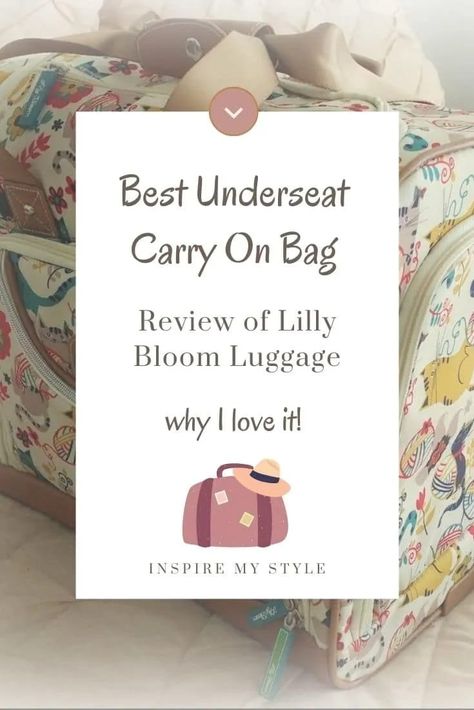 The best little underseat carry on bag for traveling near or far. Very versatile, too, and can be used in many different ways. Read more including my review. #carryonluggage #best #underseat #cute #size #undertheseat #rolling #stylish #affordable #womens #withwheels #midlifeinspirations Carryon Bags For Women, Underseat Carry On Luggage, Best Carryon Bag For Women, Best Travel Bags For Women Carry On, Carry On Bags For Women Travel, Best Carry On Bag For Women, Small Carry On Luggage, Underseat Carry On, Best Carry On Bag