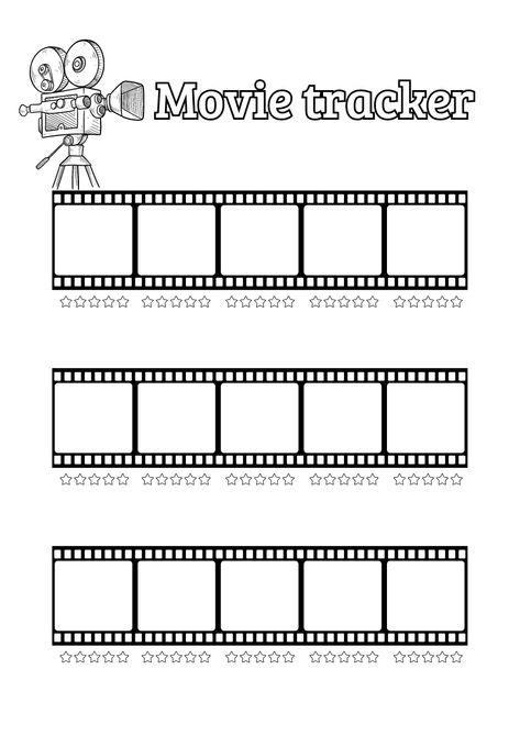 Movies To Watch Template, Journal Movie Tracker, Movie Tracker Printable, Journal Logs, Bujo 2025, Movie Tracker, Memories Scrapbook, Movie Journal, Bullet Journal Ideas Templates