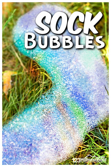 Looking for a fun summer activity for kids? You are going to love blowing colorful snake bubble. This sock bubbles activity is super simple and such an easy summer activity idea for toddlder, preschool, pre-k, kindergarten, first grade, 2nd grade, and 3rd graders too. It takes blowing bakcyard bubles to a new level making long, colorful snakes with a simple technique using a sock and a plastic bottle. You've got to try this bubble snake experiment. Snake Bubbles, Gummy Bear Popsicles, Sock Bubbles, Bubble Snake, Summer Activity For Kids, Frozen Painting, Colorful Snake, Bubble Activities, Colorful Snakes