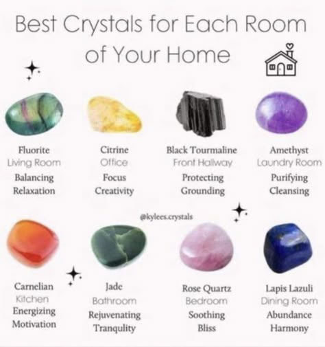 Best Crystals For Bathroom, Best Crystals For Each Room, New Home Crystals, Crystals Around The House, Where To Place Crystals In Bedroom, Crystals For The Bathroom, Crystals For Each Room, Crystals And What They Do, Crystals For Your Home