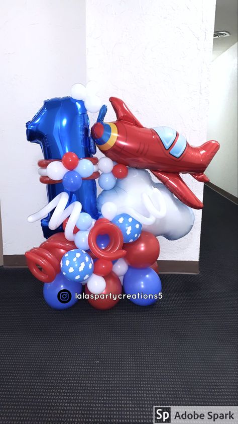 Airplane Balloon Bouquet, Airplane Balloon Garland, Travel Theme Party Decorations, Airplane Party Decorations, Airplane Birthday Party Decorations, Planes Birthday Party, Planes Birthday, 2nd Birthday Party For Boys, 1st Birthday Pictures