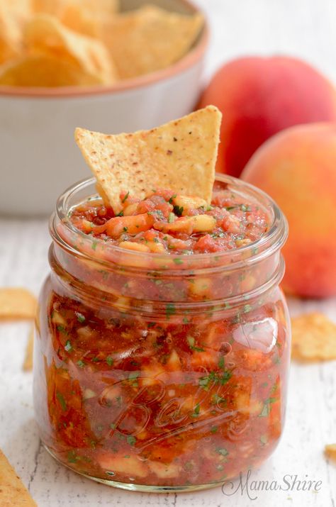 Tomato Peach Salsa Recipe, Spicy Peach Salsa, Sweet And Spicy Peach Salsa, Fresh Garden Salsa For Canning, Easy Peach Salsa, Peach Salsa Canning Recipes, Peach Salsa For Canning, Peach Tomato Salsa Recipe Canning, Peach And Tomato Salsa Recipe