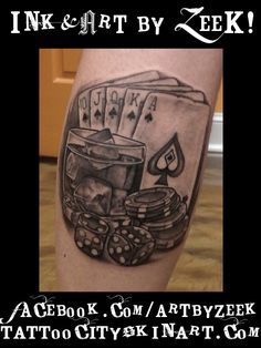 Image result for gambling royal flush tattoo Poker Chips Tattoo, Tattoo Cards, Chip Tattoo, Poker Tattoo, Ace Of Spades Tattoo, Spade Tattoo, Dice Tattoo, Gambling Machines, Gambling Cake