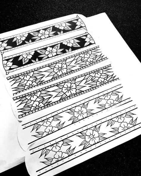 Traditional Tattoo Border, Traditional Tattoo Band, Traditional Tattoo Arm, Body Coloring, Appearance Goals, Cuff Tattoo, Greek Symbol, Armband Tattoos, Forearm Band Tattoos