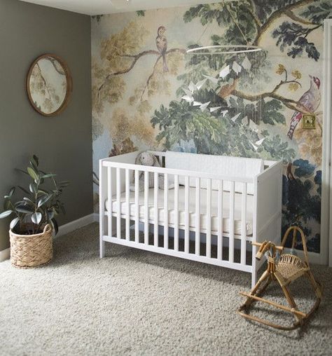 Jungle Book themed nursery Jungle Book Nursery, Book Themed Nursery, Neutral Nursery Colors, Baby Boy Nursery Ideas, Boy Nursery Ideas, Jungle Theme Nursery, Ideas Habitaciones, Inspired Wallpaper, Baby Room Inspiration