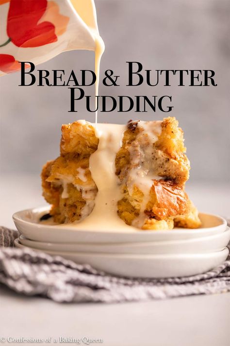 An iconic British dessert this bread and butter pudding is a favorite among all! Brown butter and a bit of brandy take this easy bread and butter pudding recipe to the next level. Step-by-step photos teach you how to make this English dessert recipe. Easy Bread And Butter Pudding, Toffee Bread Pudding, Bread And Butter Pudding Recipe Easy, Bread Butter Pudding, Bread And Butter Pudding Recipe, English Bread Pudding, English Dessert Recipes, English Bread, Crescent Roll Dessert