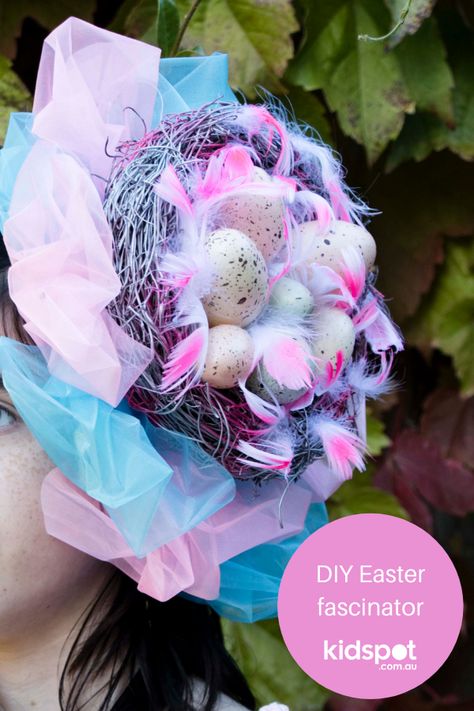 Easter Hat Ideas For Girls Diy, Easter Hat Parade Ideas Schools, Easter Fascinator, Diy Easter Hat, Girls Easter Bonnet, Easter Bonnet Competition, Easter Bonnet Hat, Easter Hat Ideas, Headdress Ideas